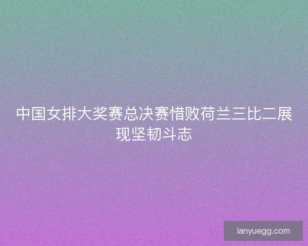 中国女排大奖赛总决赛惜败荷兰三比二展现坚韧斗志 中国女排大奖赛总决赛惜败荷兰三比二展现坚韧斗志